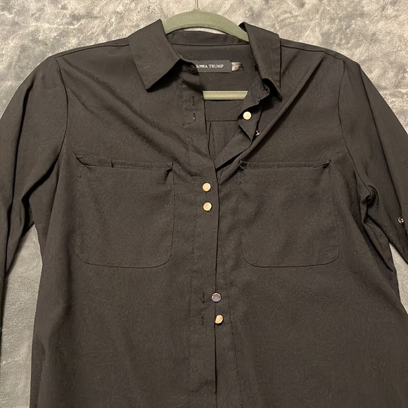 Black business button up blouse - Picture 2 of 4